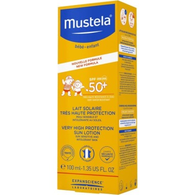 MUSTELA LAIT SOLAIRE TRES HAUTE PROTECTION SPF50+ 100ML – Protection solaire et bronzage | MUSTELA  1