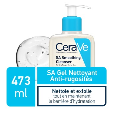 CERAVE SA GEL NETTOYANT ANTI-RUGOSITES 473ML – Soin pour peau sèche et atopique | CERAVE  1
