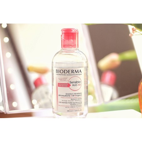 BIODERMA SENSIBIO H2O AR SOLUTION MICELLAIRE DEMAQUILLANTE ANTI-ROUGEURS 250ML – Soin pour peau sensible | BIODERMA  3